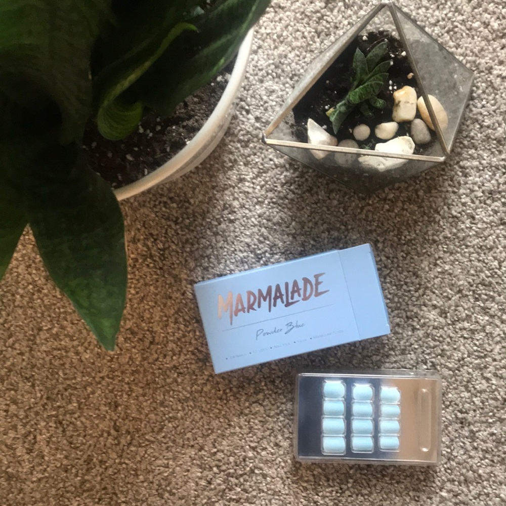 NEW matte powder blue nail set